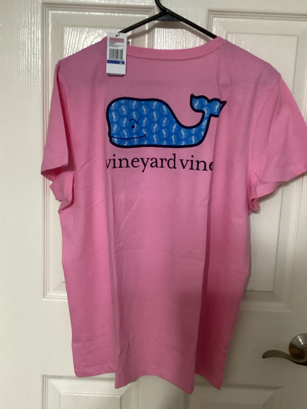 Vineyard Vines Cotton Candy Seahorse Dot Whale Fill Short Sleeve Tee Women’s XL